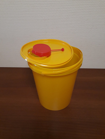 Емкость-контейнер д/колюще-режущих мед. отходов класса Б 1л цвет желтый МК-01