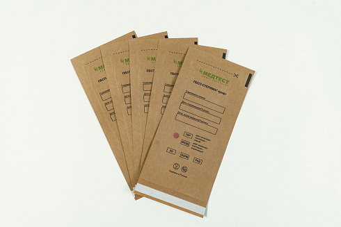 Пакеты самоклеящиеся бумажные плоские КРАФТ Стеримаг-ПБСП 150х250мм №100