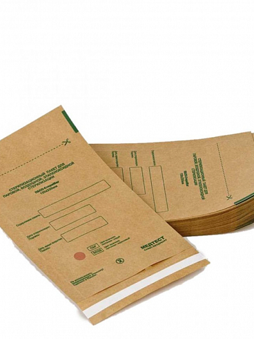 Пакет бумажный самоклеющийся плоский КРАФТ ПБСП-СТЕРИМАГ 100х250 №100 